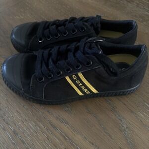 G-Star RAW Shoes Womens Size 6 Black Canvas Cap Toe Sneakers D16791-158-990